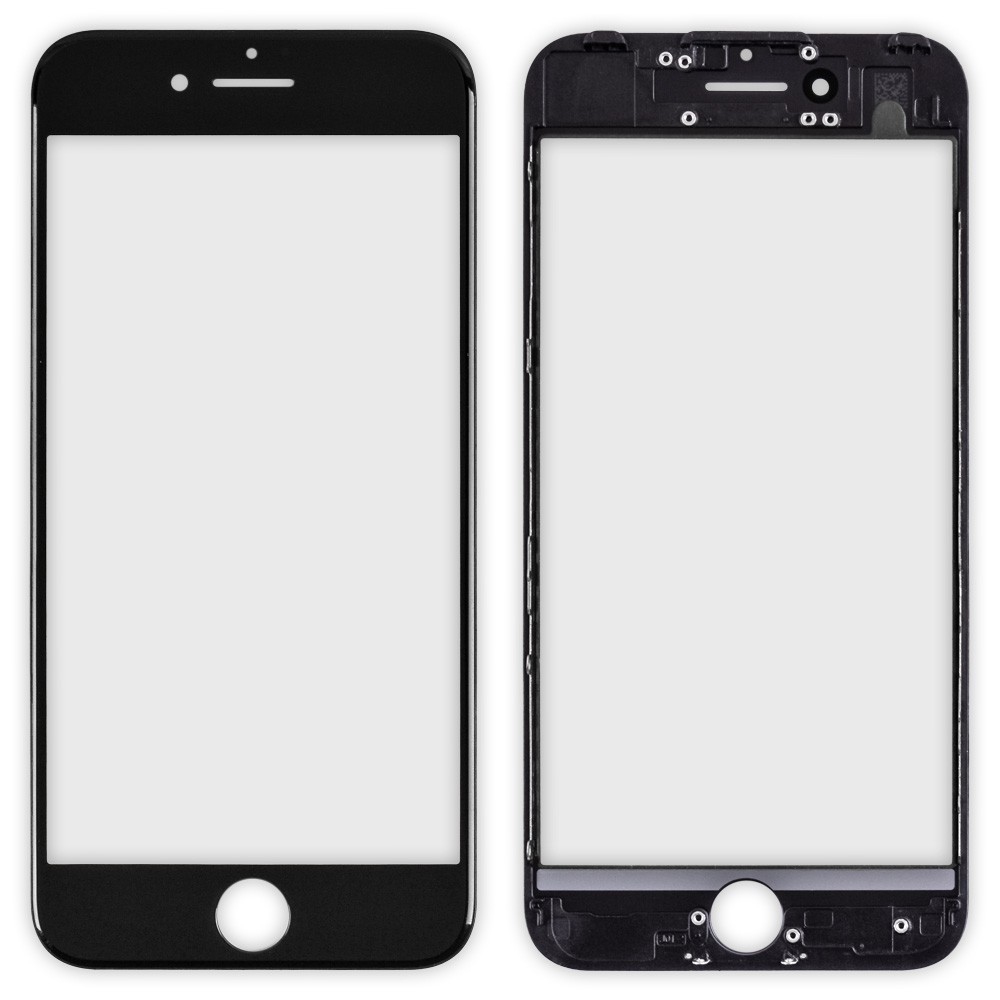 Len iPhone 7 (4.7) with frame (black) фото 1 Стекло iPhone 7 (4.7) с рамкой, цвет черный фото 1