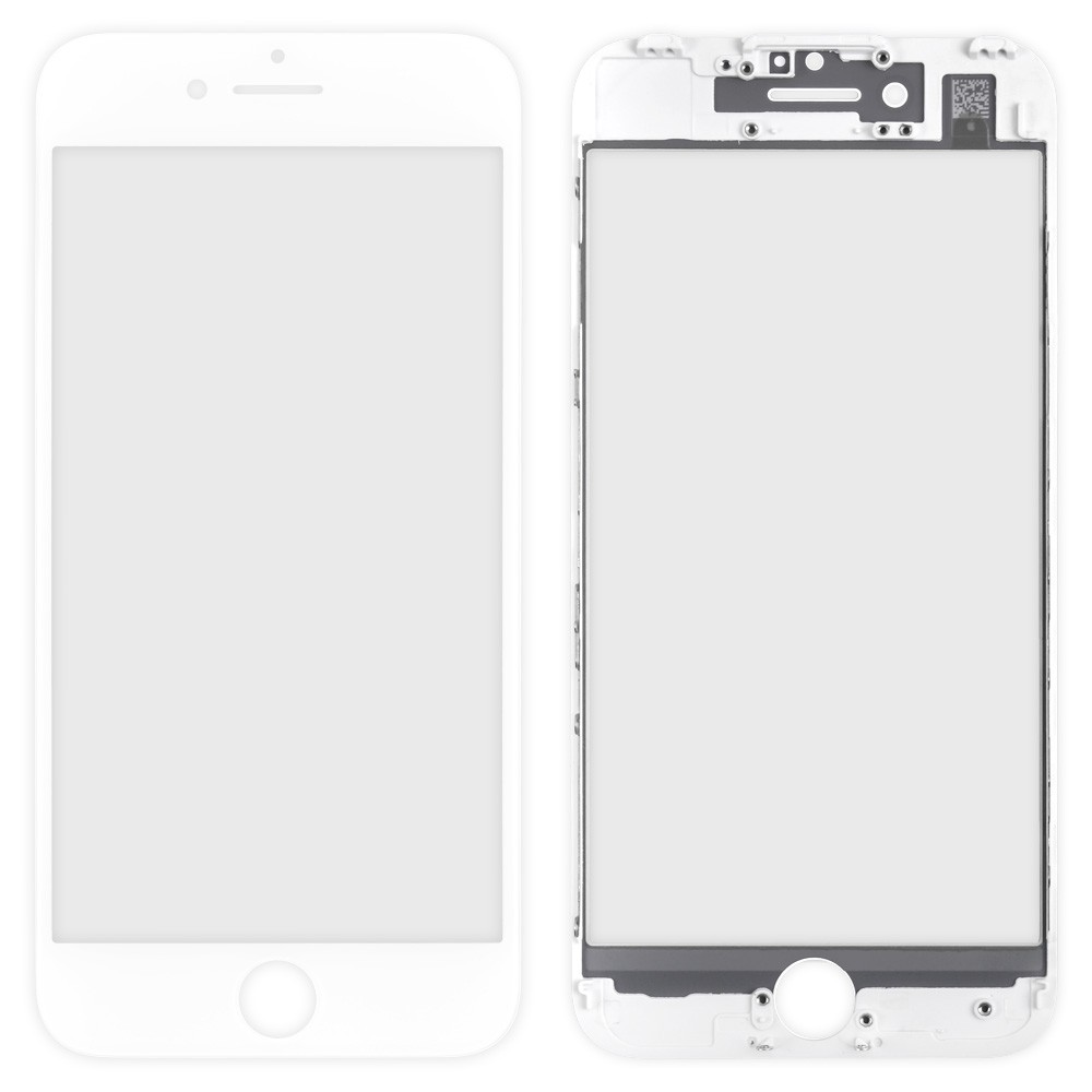 Len iPhone 7 (4.7) with frame (white) фото 1 Стекло iPhone 7 (4.7) с рамкой, цвет белый фото 1