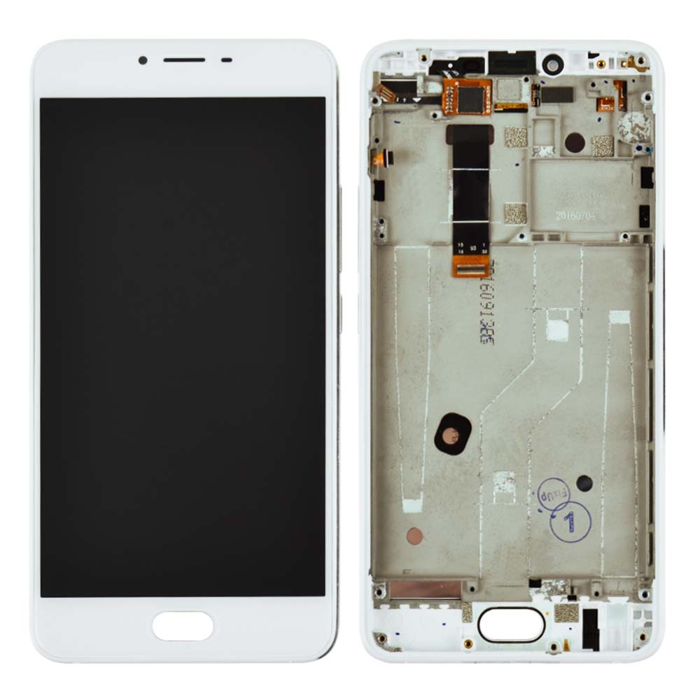 Дисплей Meizu U20 с тачскрином и рамкой в сборе, цвет белый, оригинал, уценка фото 1