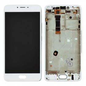 Дисплей Meizu U20 с тачскрином в сборе, УЦЕНКА, оригинал,  цвет белый, с рамкой