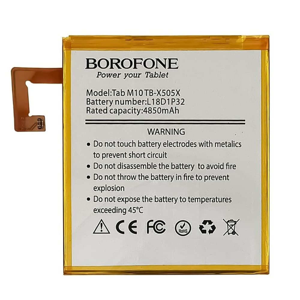 АКБ Lenovo L18D1P32 X505X/ X505F/ X605F Tab M10 Borofone фото 2 Аккумулятор для Lenovo L18D1P32 X505X/ X505F/ X605F Tab M10, Borofone фото 2