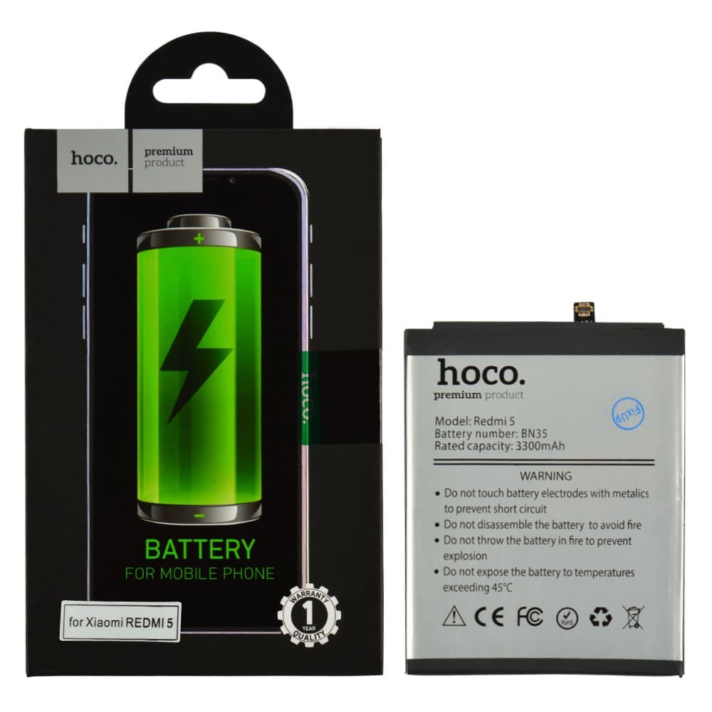 Акумулятор BN35 для Xiaomi Redmi 5, HOCO, 3200mAh фото 1