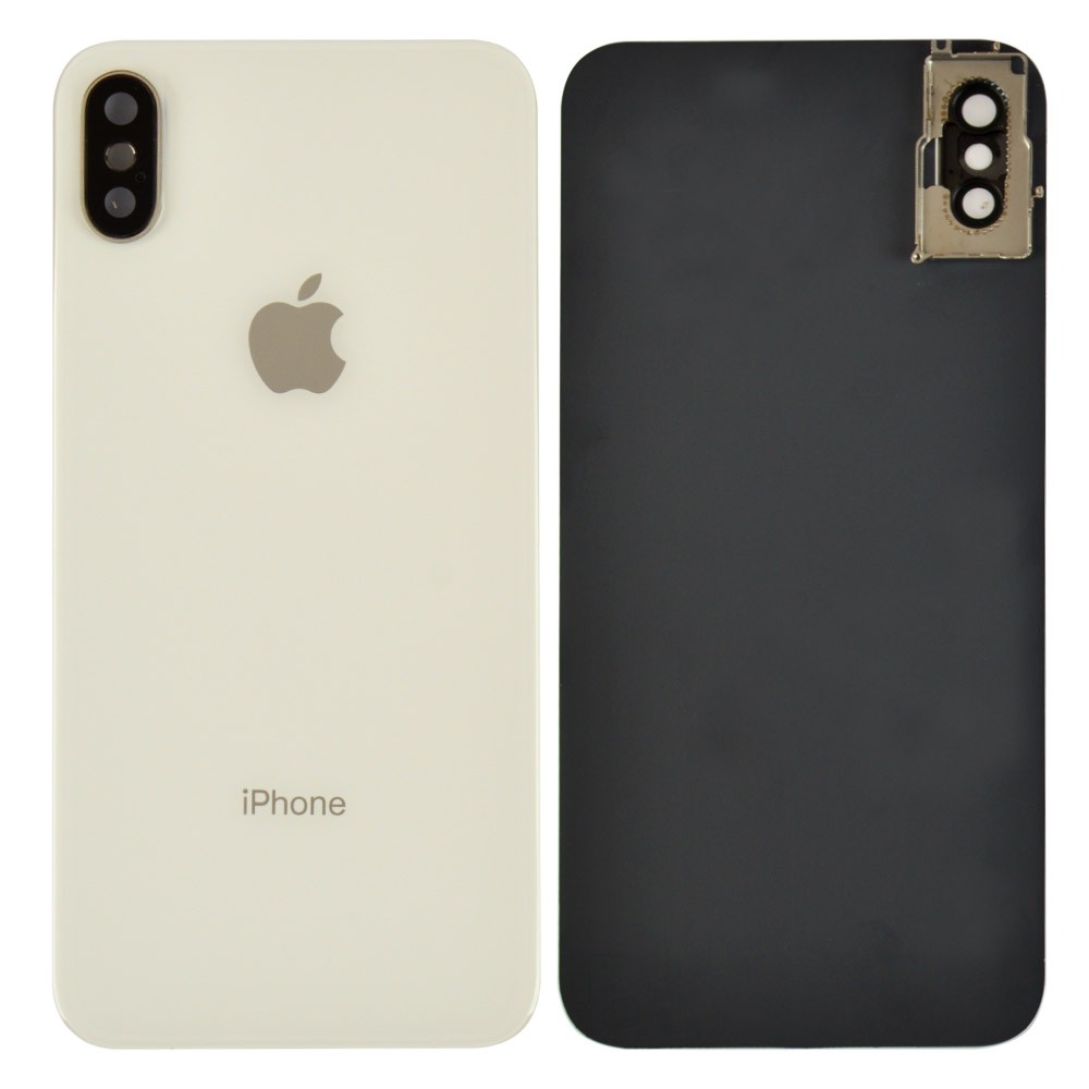 Задняя крышка для iPhone X (5.8) с стеклом камеры, цвет серебро фото 1