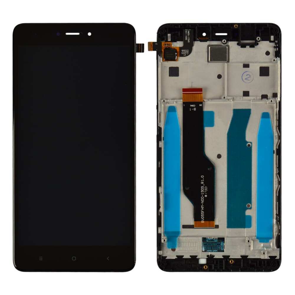Дисплей для Xiaomi Redmi Note 4, 4X Snapdragon 625 з тачскрином та рамкою в зборі, колір чорний, оригінал із заміненим склом, уцінка фото 1