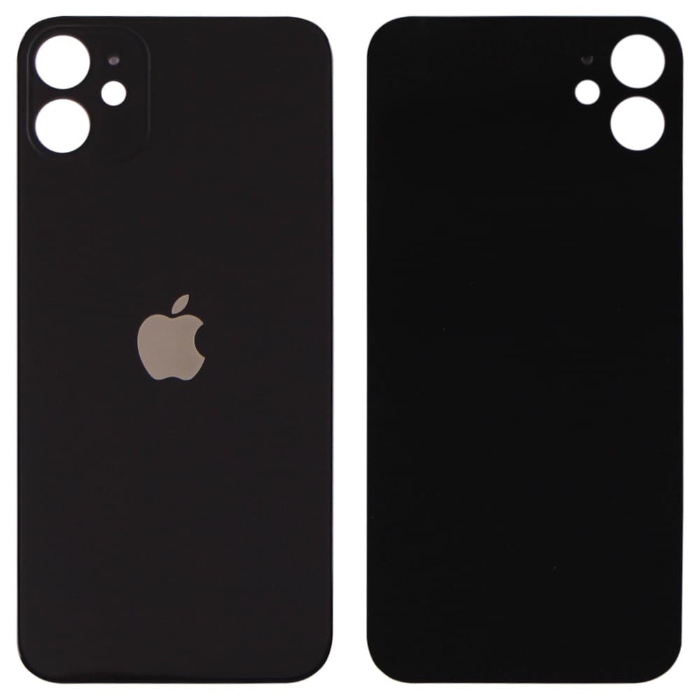 Задня кришка для iPhone 11, колір чорний, з великим отвором під камеру фото 1