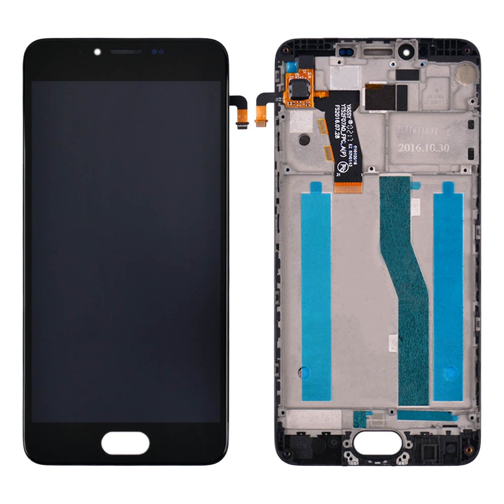 Дисплей для Meizu M5, M5 mini з тачскрином та рамкою в зборі, оригінал, колір чорний, уцінка фото 1