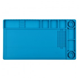 Термостійкий килимок для паяння, 210*380 мм, силіконовий,  колір синій