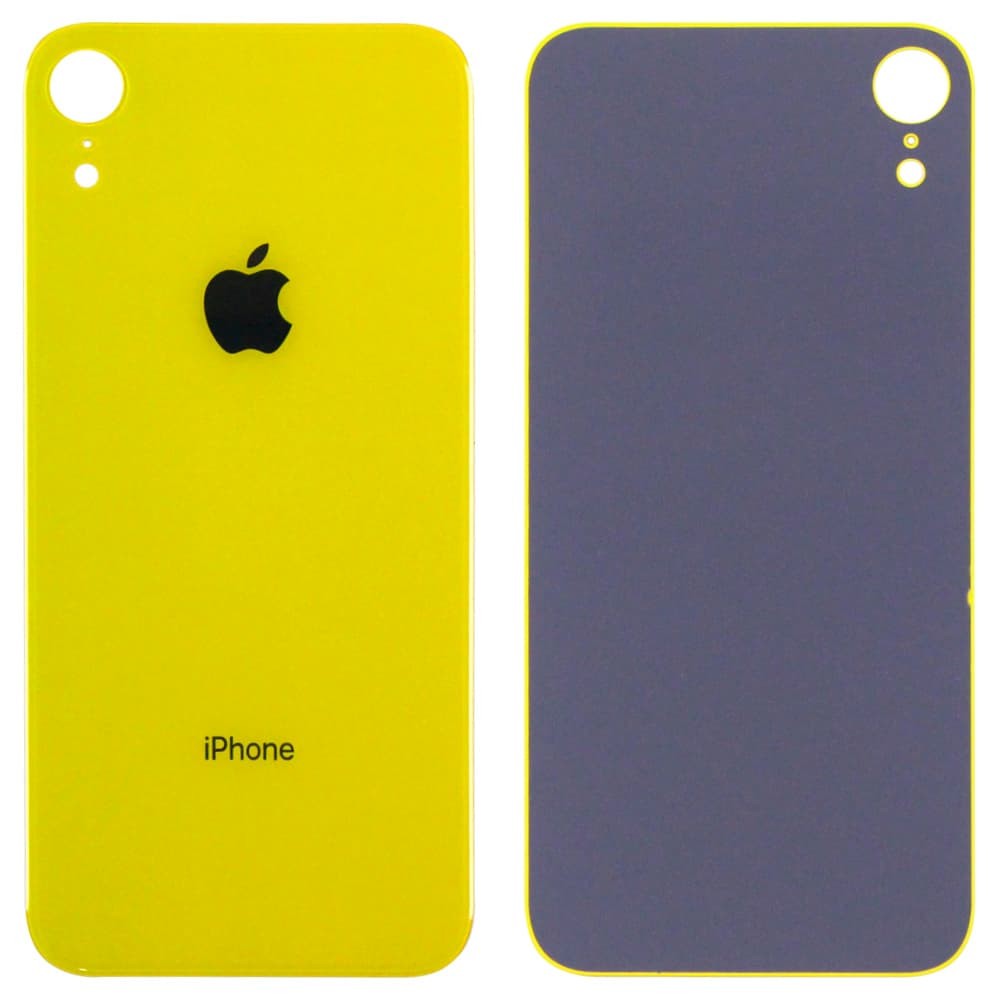 Задняя крышка для iPhone XR, цвет желтый, с большим отверстием под камеру фото 1