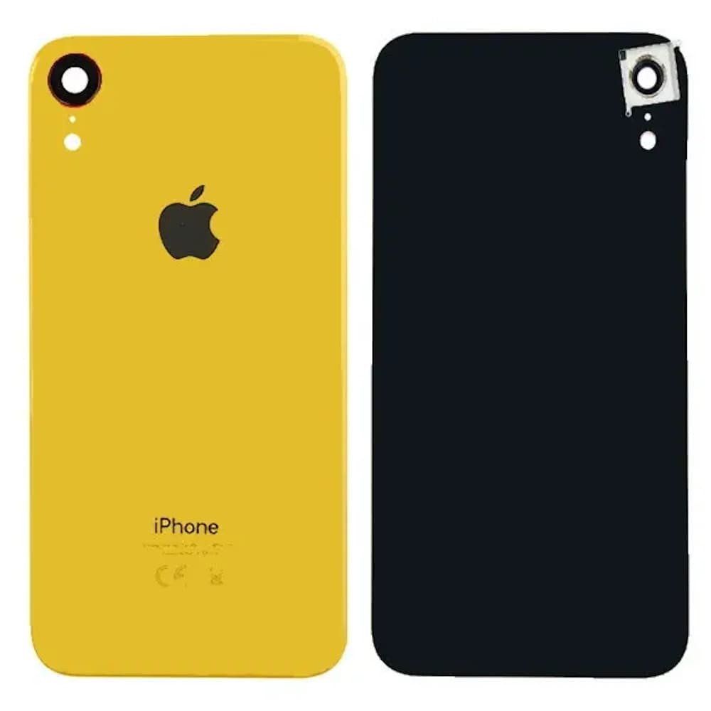 Задня кришка для iPhone XR, колір жовтий, зі склом камери фото 1