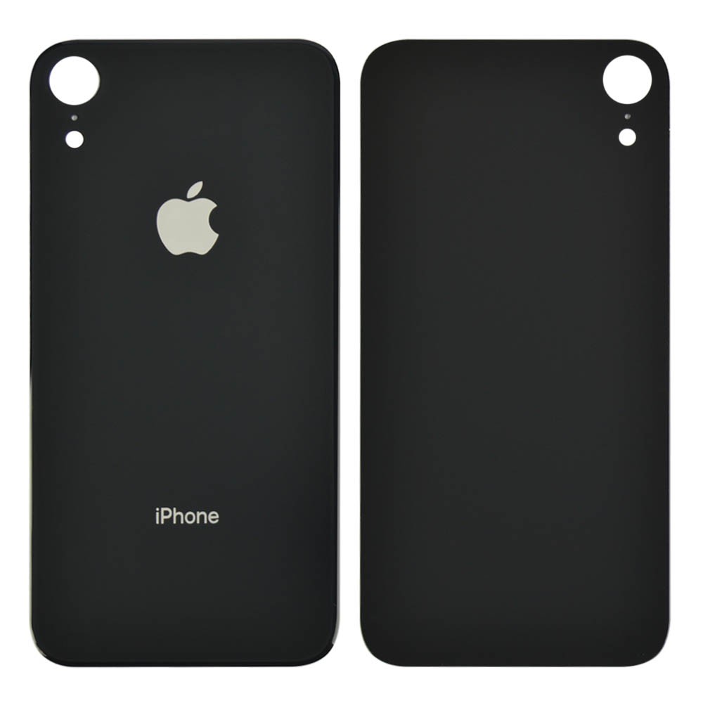 Back Cover iPhone XR (black) big hole фото 1 Задняя крышка для iPhone XR, цвет черный, с большим отверстием под камеру фото 1
