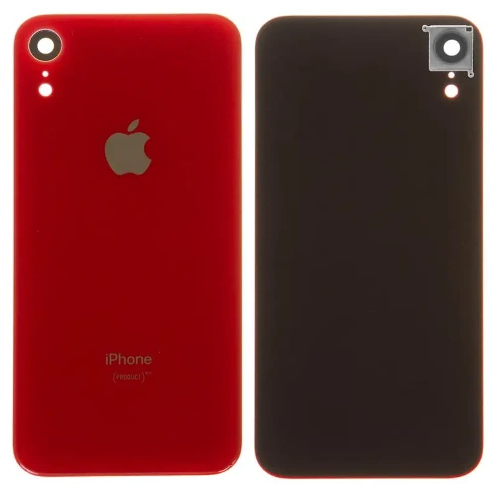 Задняя крышка для iPhone XR, цвет красный, со стеклом камеры фото 1