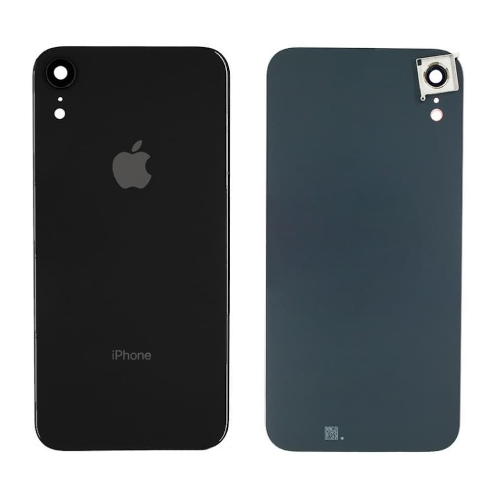 Задня кришка для iPhone XR, колір чорний, зі склом камери фото 1