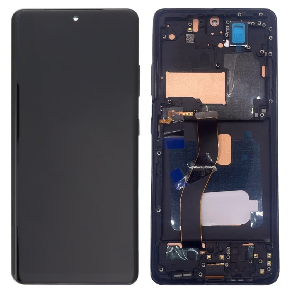 Дисплей для Samsung G998F S21 Ultra, з тачскріном і рамкою, чорний, IPS фото 1