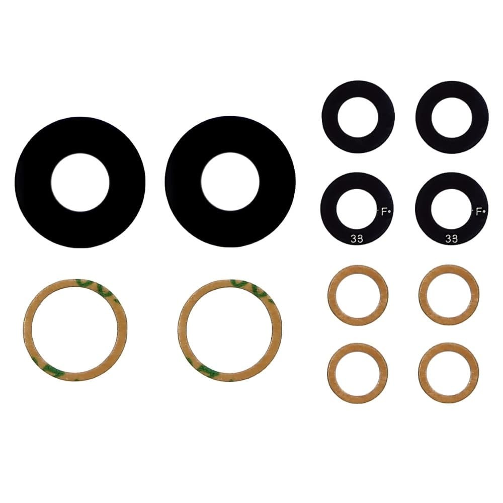 Стекло камеры для Xiaomi 12 Lite, цвет черный, 3шт. фото 1