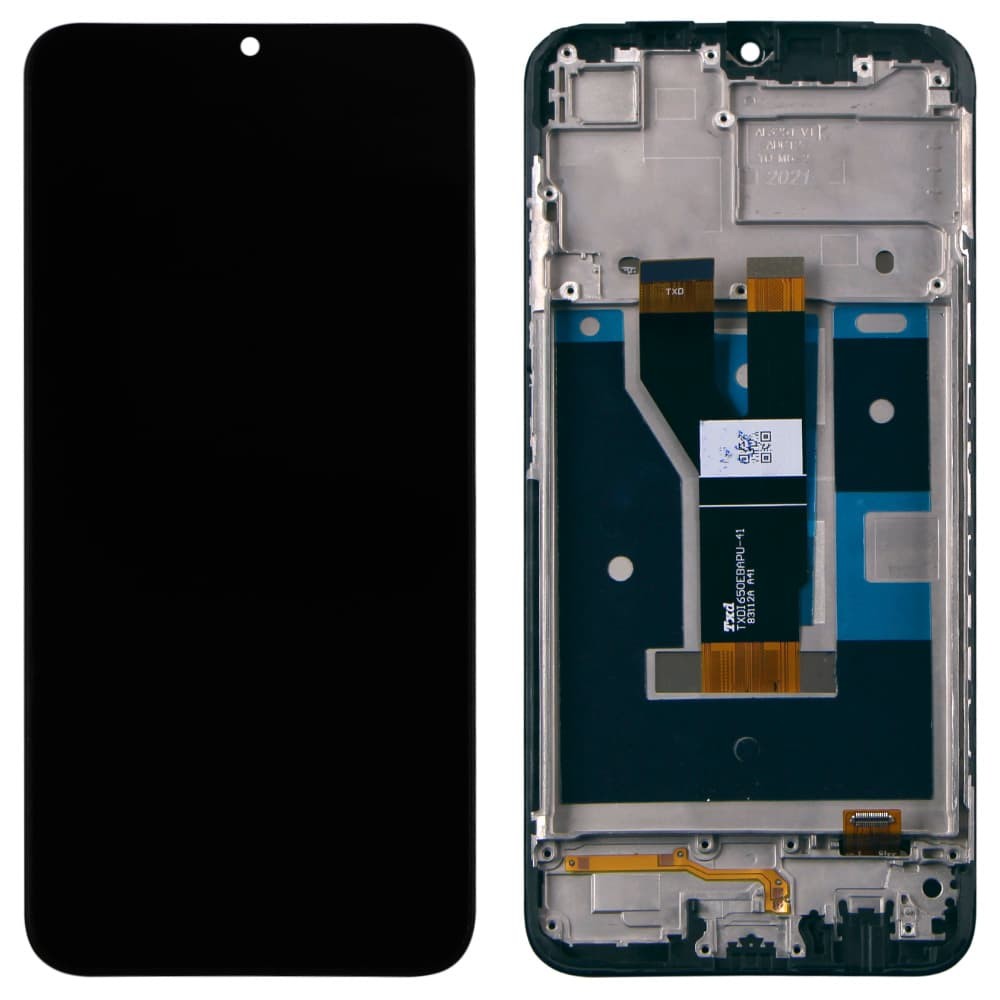 Дисплей для Realme C11 2021/ C20/ C21/ Narzo 50i , с тачскрином и рамкой в сборе, цвет черный фото 1