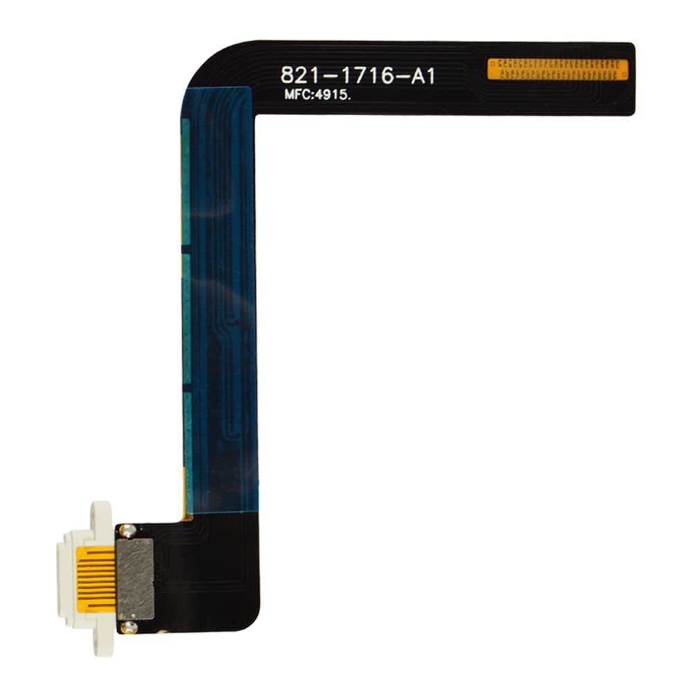 Charger Flat Cable iPad 10.2 2019 (white) connector фото 1 Шлейф із роз'ємом зарядки для iPad 10.2 2019, колір білий фото 1