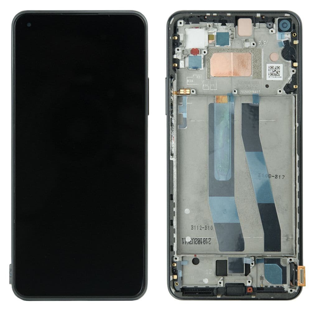 Дисплей для Xiaomi Mi11 Lite, з тачскріном і рамкою в зборі, колір чорний, OLED фото 1