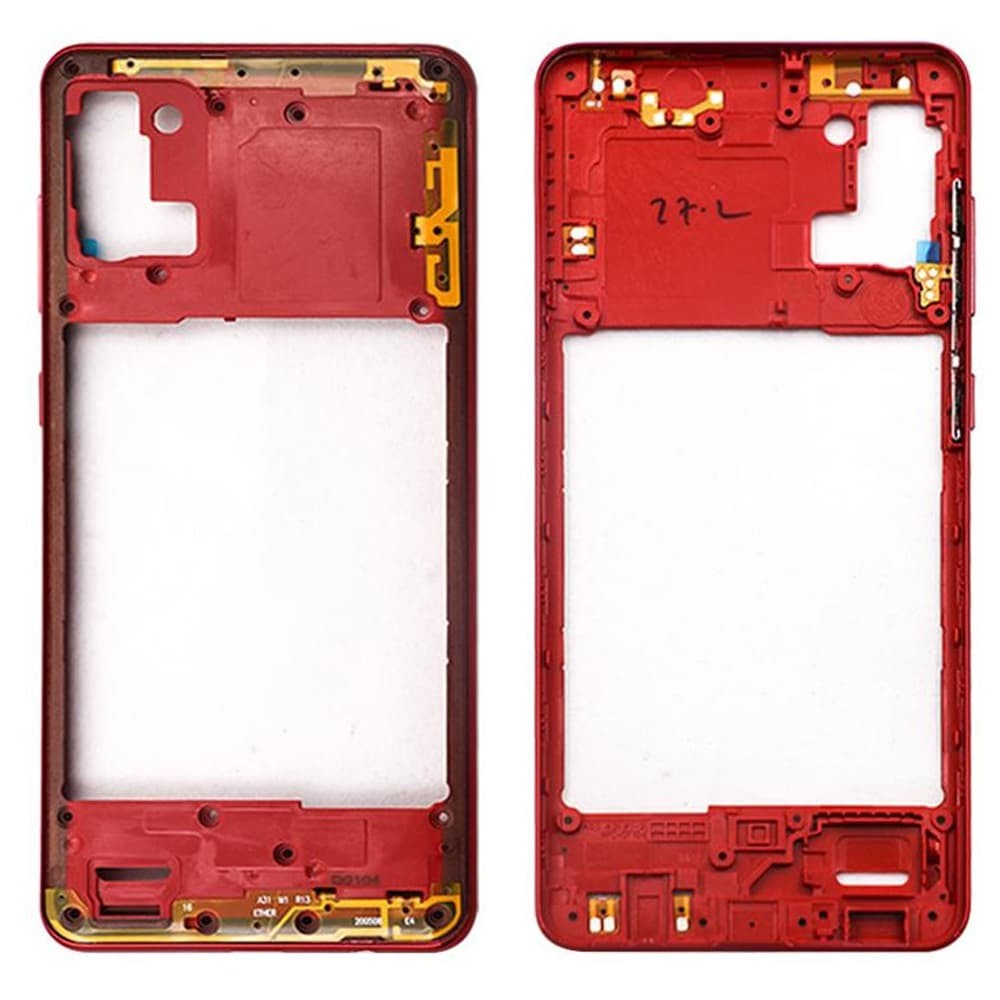 Рамка (середня частина корпусу) для Samsung A515 Galaxy A51 2020, колір червоний фото 1