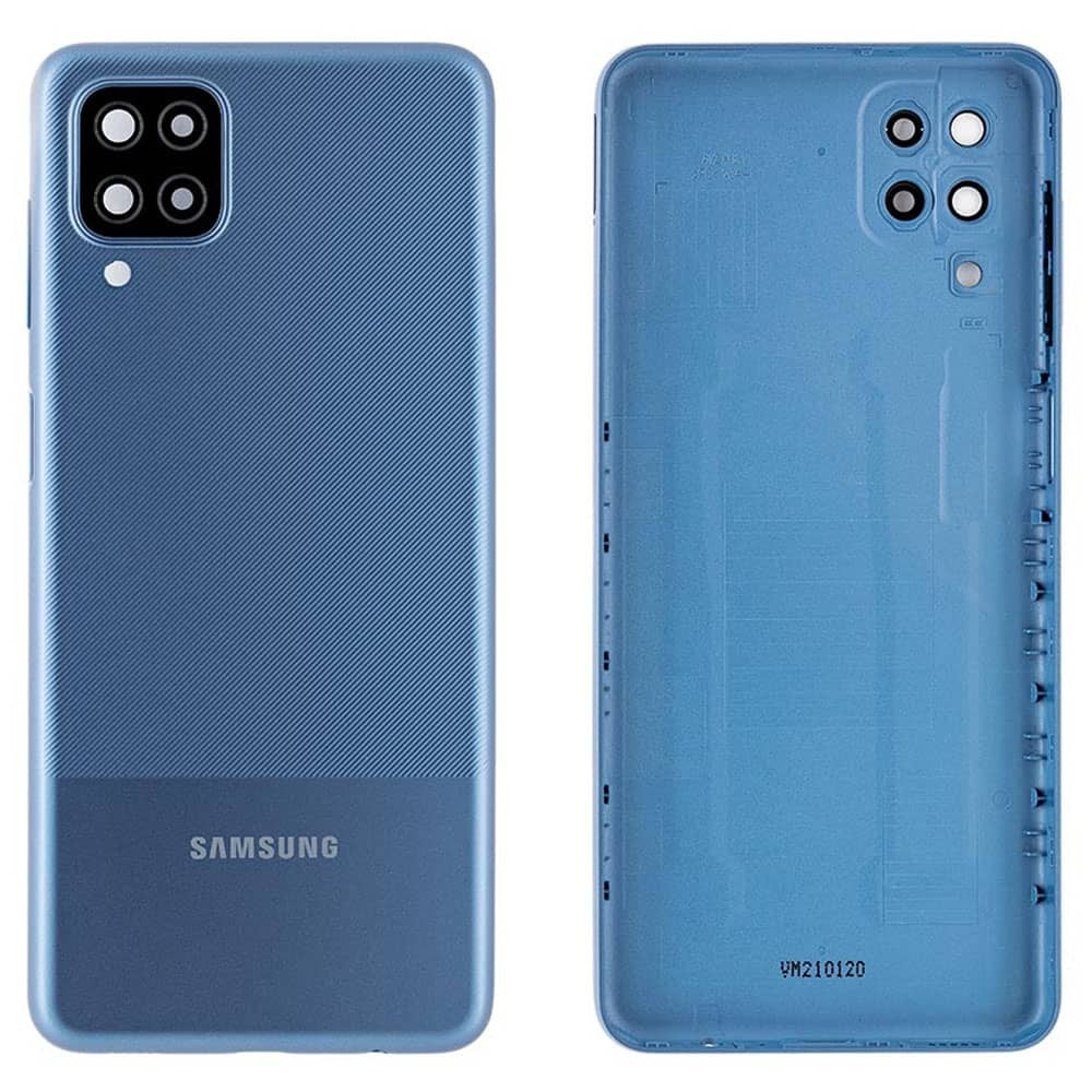 Задняя крышка для Samsung A125 Galaxy A12 2020, со стеклом камеры, цвет синий фото 1