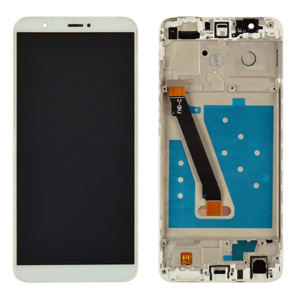 Дисплей для Huawei P Smart, Enjoy 7s (FIG-L31/FIG-LX1) с тачскрином и рамкой в сборе, цвет белый фото 1