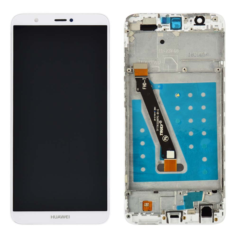 Дисплей для Huawei P Smart, Enjoy 7s (FIG-L31/FIG-LX1) з тачскрином та рамкою в зборі, колір білий, Orig PRC фото 1