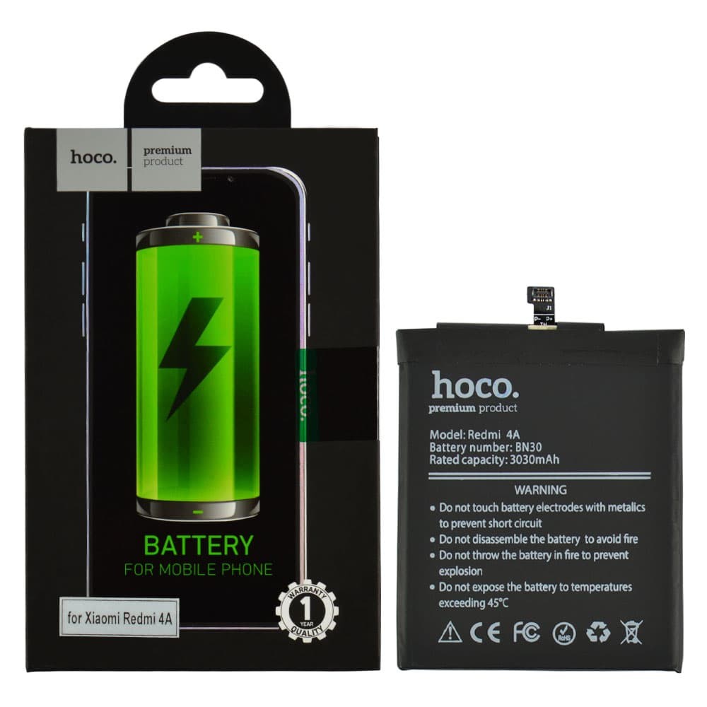 Акумулятор BN30 для Xiaomi Redmi 4A, HOCO, 3030mAh фото 1