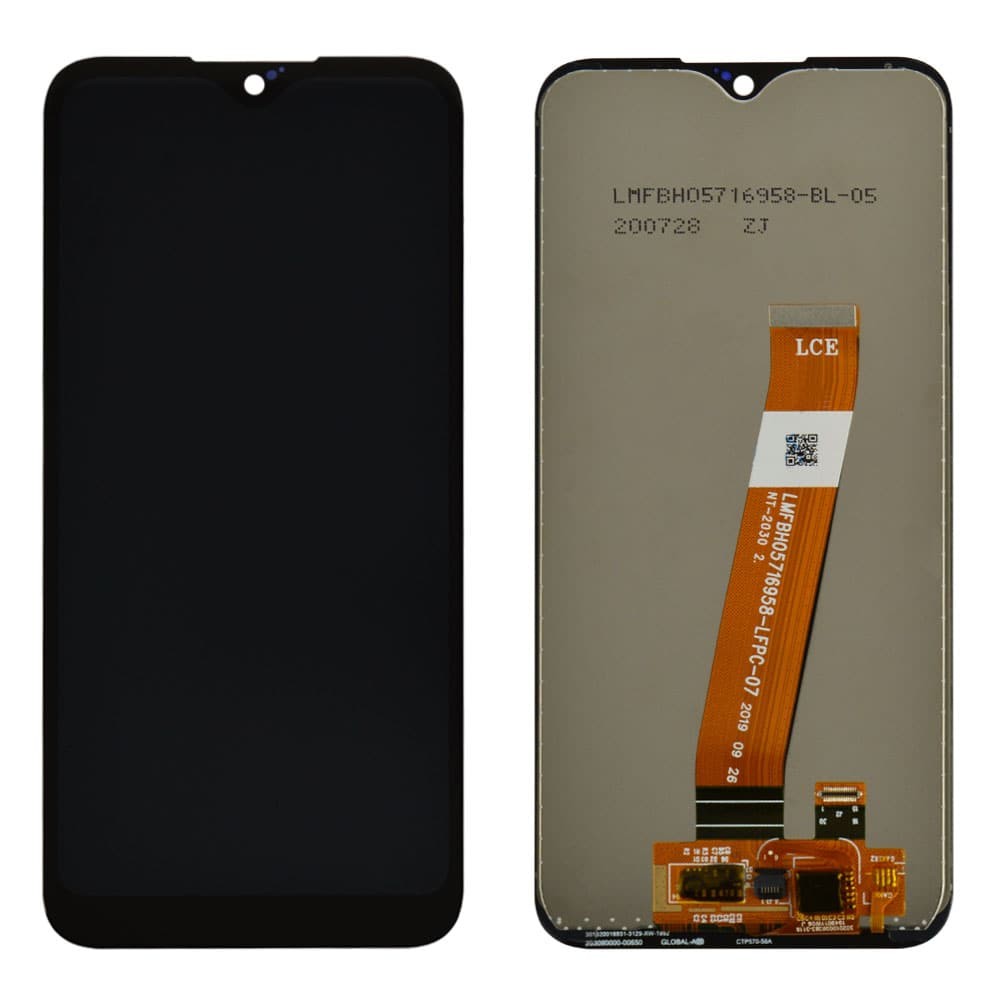 Дисплей для Samsung A015F /DS Galaxy A01 с тачскрином в сборе, цвет черный, оригинал с замененным стеклом, узкий коннектор фото 1