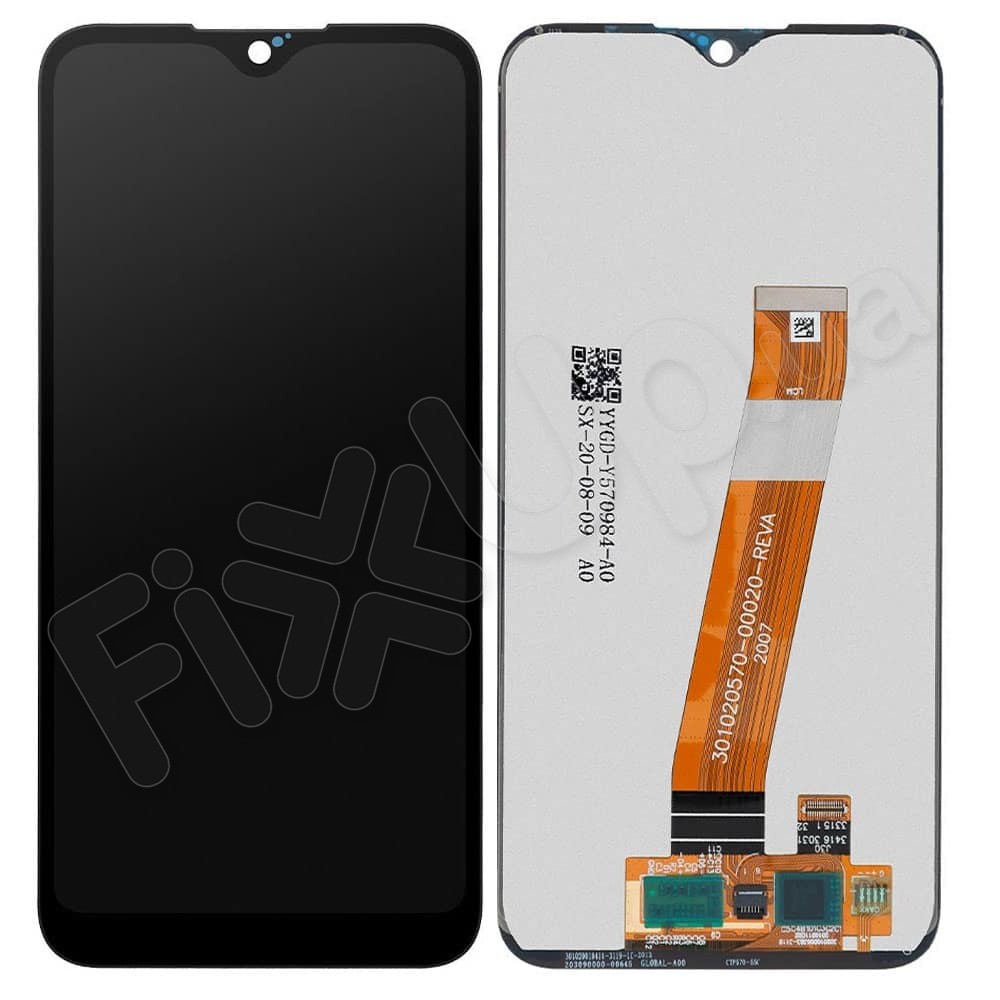 Дисплей для Samsung A015F /DS Galaxy A01 2020 с тачскрином в сборе, цвет черный, сервисный оригинал, широкий коннектор фото 1