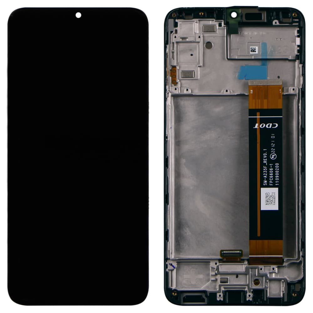Дисплей для Samsung A235F Galaxy A23 2022 (GH82-28563A), з тачскріном і рамкою в зборі, колір чорний, сервісний оригінал фото 1