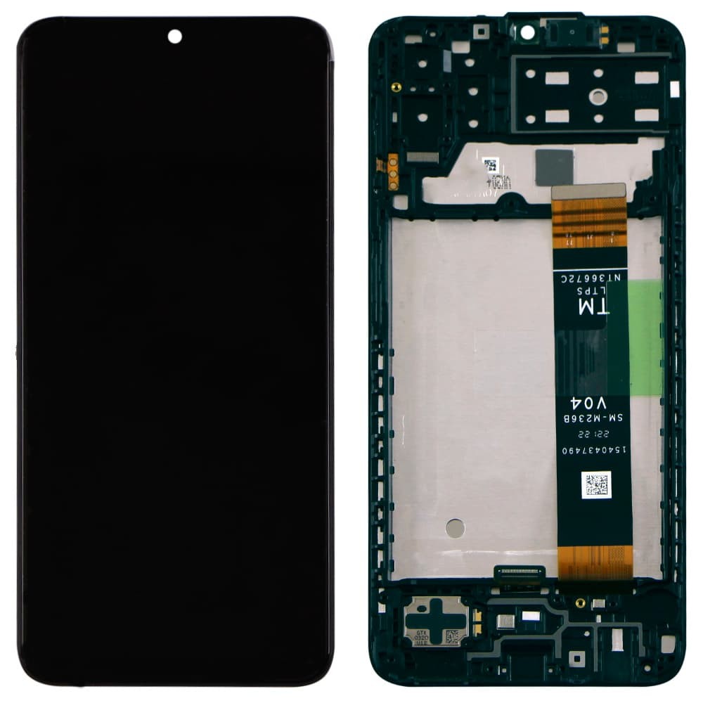 Дисплей для Samsung A135F Galaxy A13/M135F Galaxy M13, с тачскрином и рамкой в сборе, цвет черный, сервисный оригинал фото 1