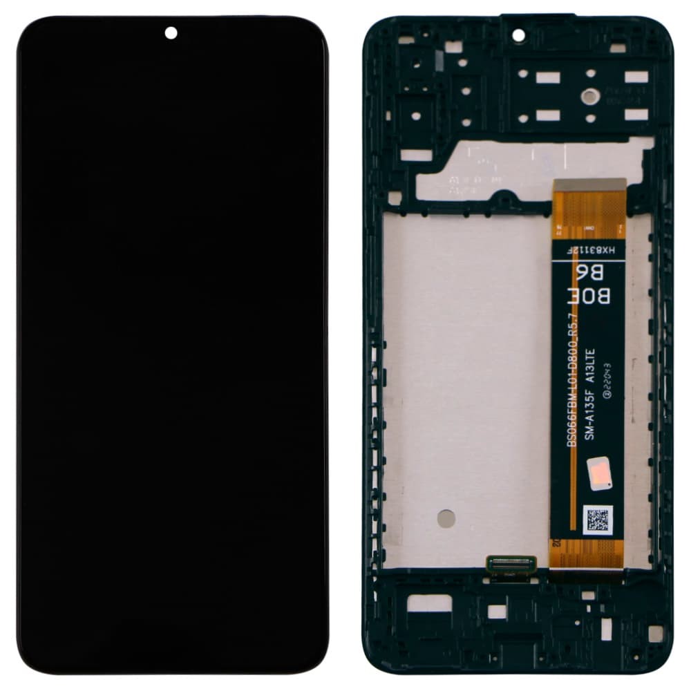 Дисплей для Samsung A135F Galaxy A13/M135F Galaxy M13, с тачскрином и рамкой в сборе, цвет черный, IPS (TFT) фото 1