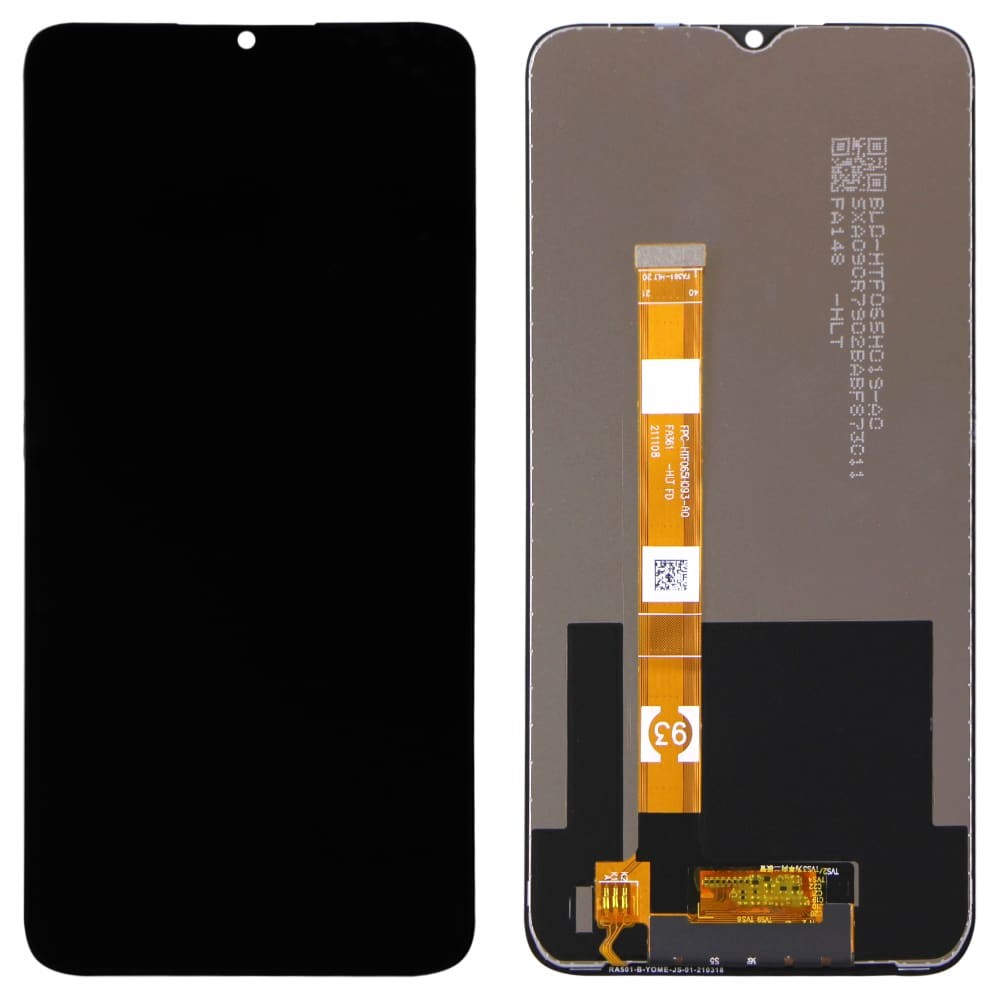 Дисплей для Realme C11, C12, C15 2020 (RMX2185/RMX2180/RMX2189) с тачскрином в сборе, цвет черный, оригинал фото 1