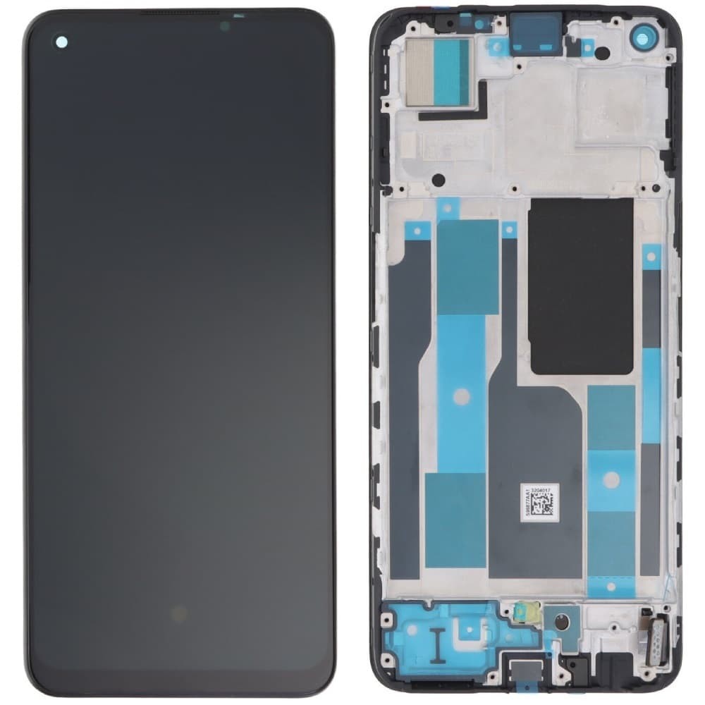Дисплей для Realme 9 Pro Plus, з тачскріном і рамкою в зборі, колір чорний, OLED фото 1
