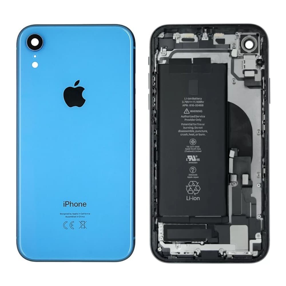 Корпус для iPhone XR (6.1) + акумулятор, колір синій, оригінал з розбору фото 1
