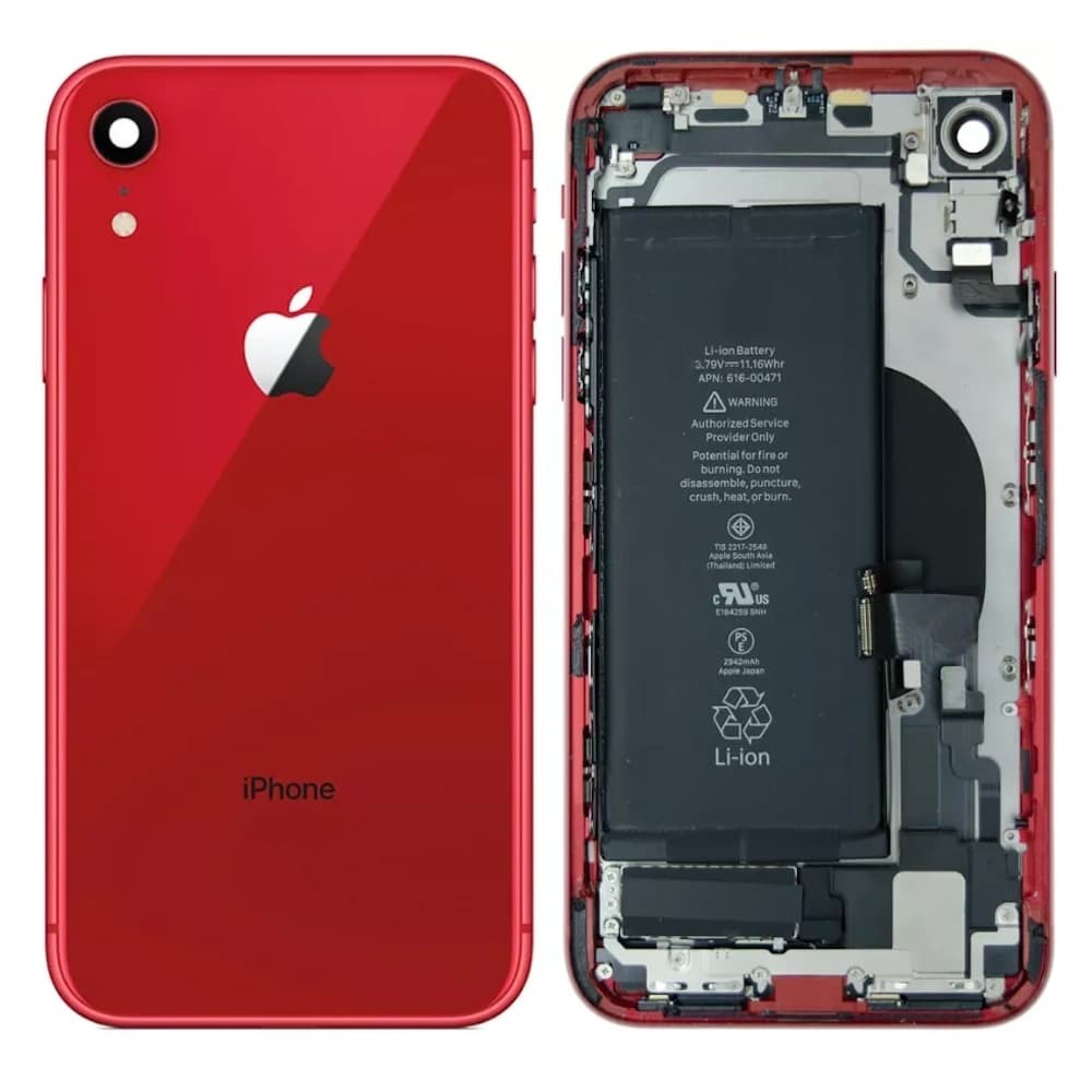 Корпус для iPhone XR (6.1) + акумулятор, колір червоний, оригінал з розбору фото 1