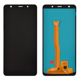 Дисплей для Samsung A750H/DS Galaxy A7 (2018) с тачскрином в сборе, уценка, A750NXXS5CUC2, oled small lcd,  цвет черный, без рамки