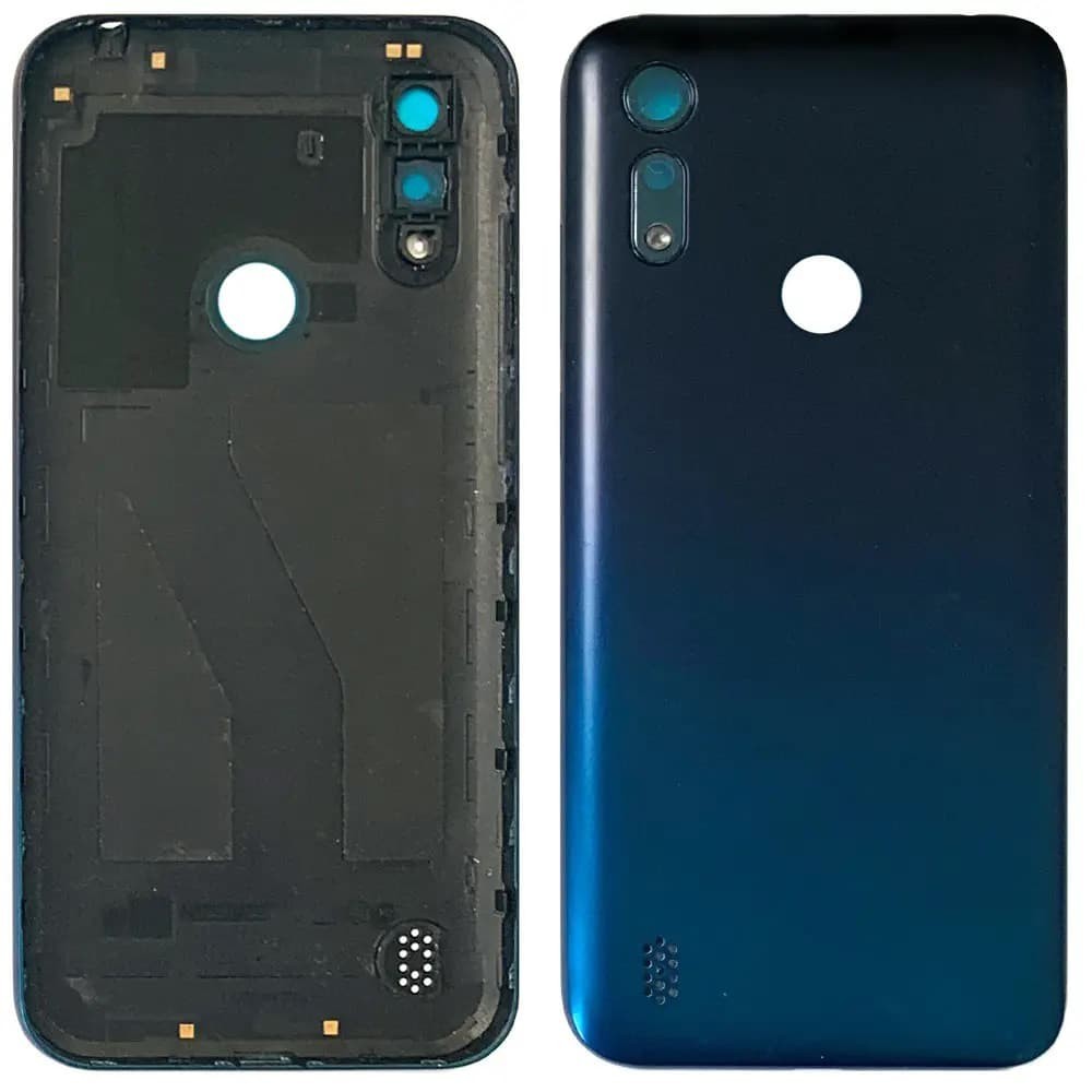 Задня кришка для Motorola XT2053 Moto E6s, зі склом камери, колір синій фото 1
