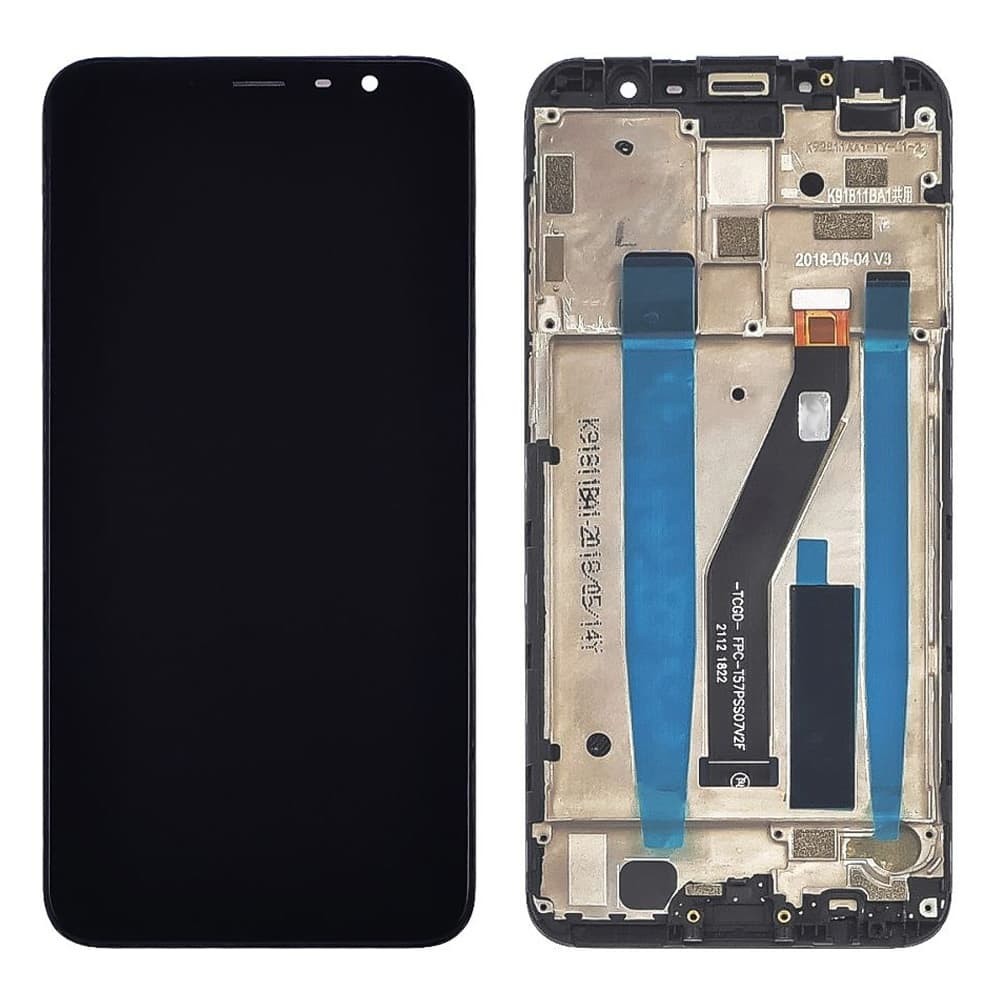 Дисплей для Meizu M6T з тачскріном і рамкою в зборі, колір чорний фото 1