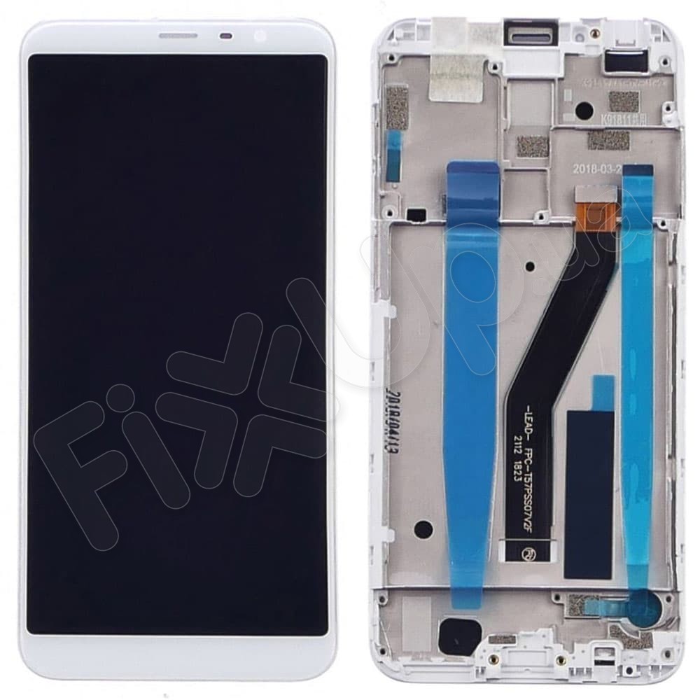 Дисплей для Meizu M6T з тачскрином та рамкою в зборі, колір білий фото 1