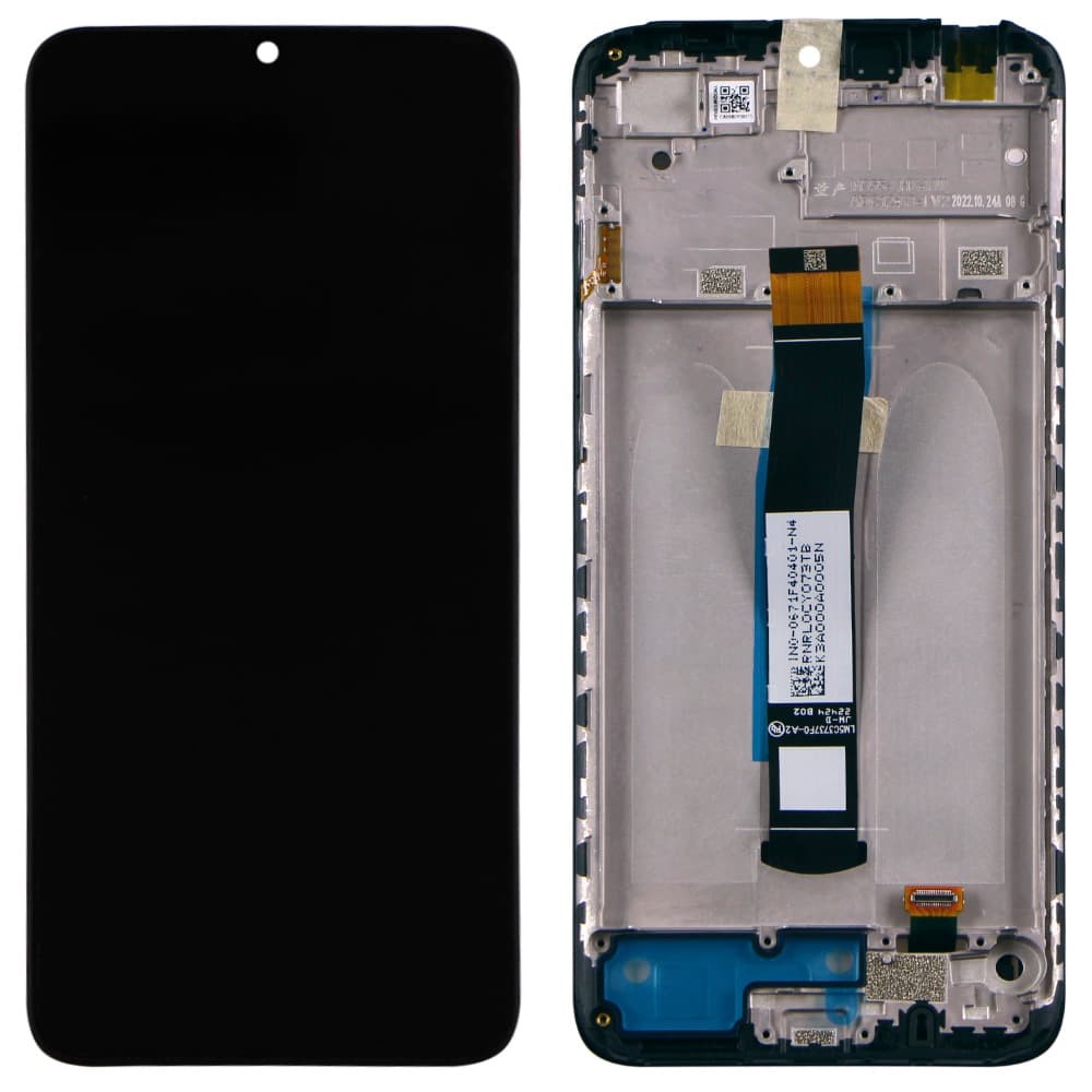 Дисплей для Xiaomi Redmi 10C, с тачскрином и рамкой в сборе, цвет черный, сервисный оригинал фото 1