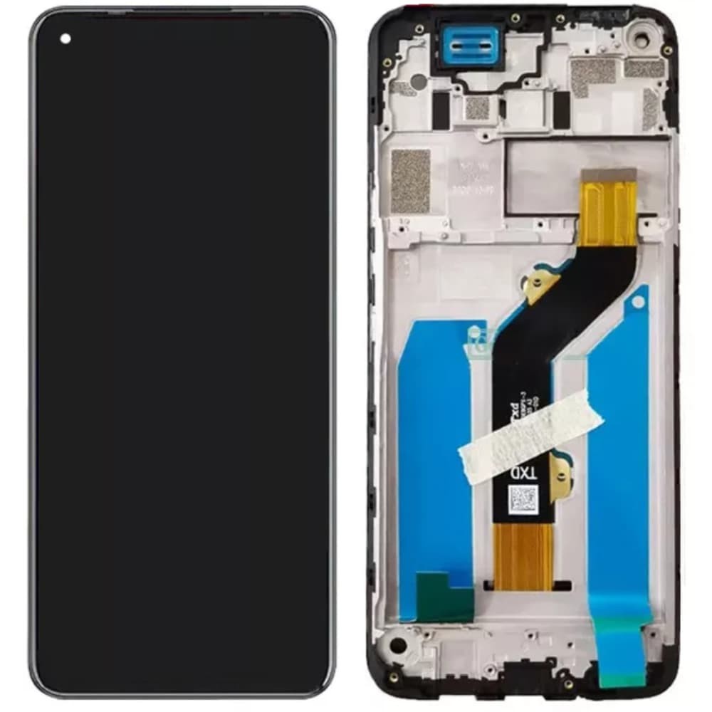 Дисплей для Tecno Spark 6, Camon 16 SE (KE7/ CE7J) с тачскрином и рамкой, черный фото 1