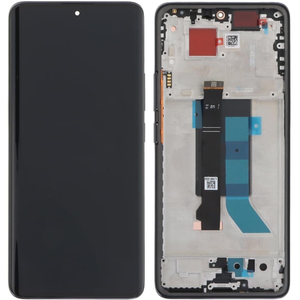 Дисплей для Xiaomi Poco X7 Pro, з тачскріном і рамкою, чорний, OLED фото 1