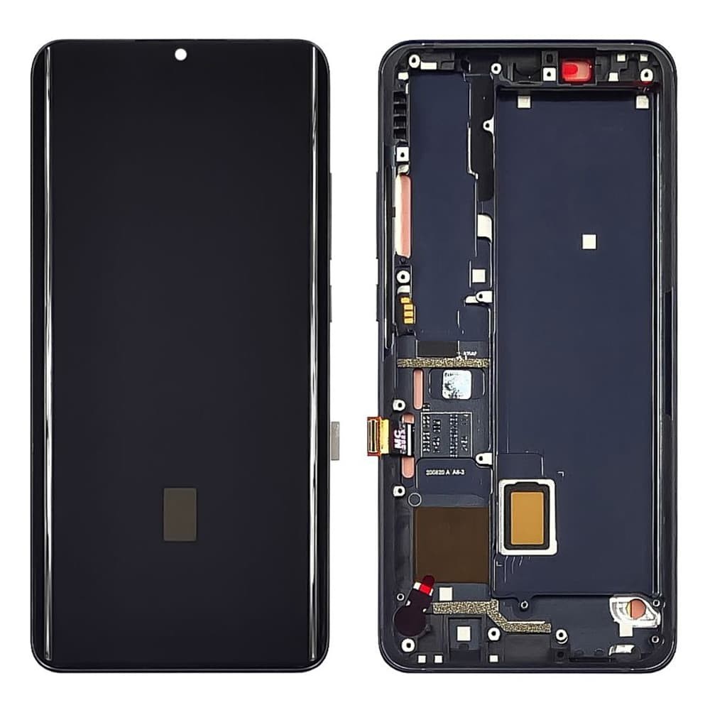 Дисплей для Xiaomi Mi Note 10, Mi Note 10 Pro, Mi Note 10 Lite с тачскрином и рамкой в сборе, цвет черный, OLED фото 1