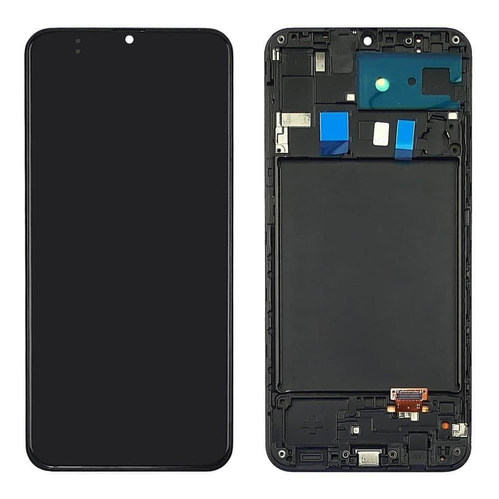 Дисплей для Samsung A205 Galaxy A20 с тачскрином и рамкой в сборе, цвет черный, OLED фото 1