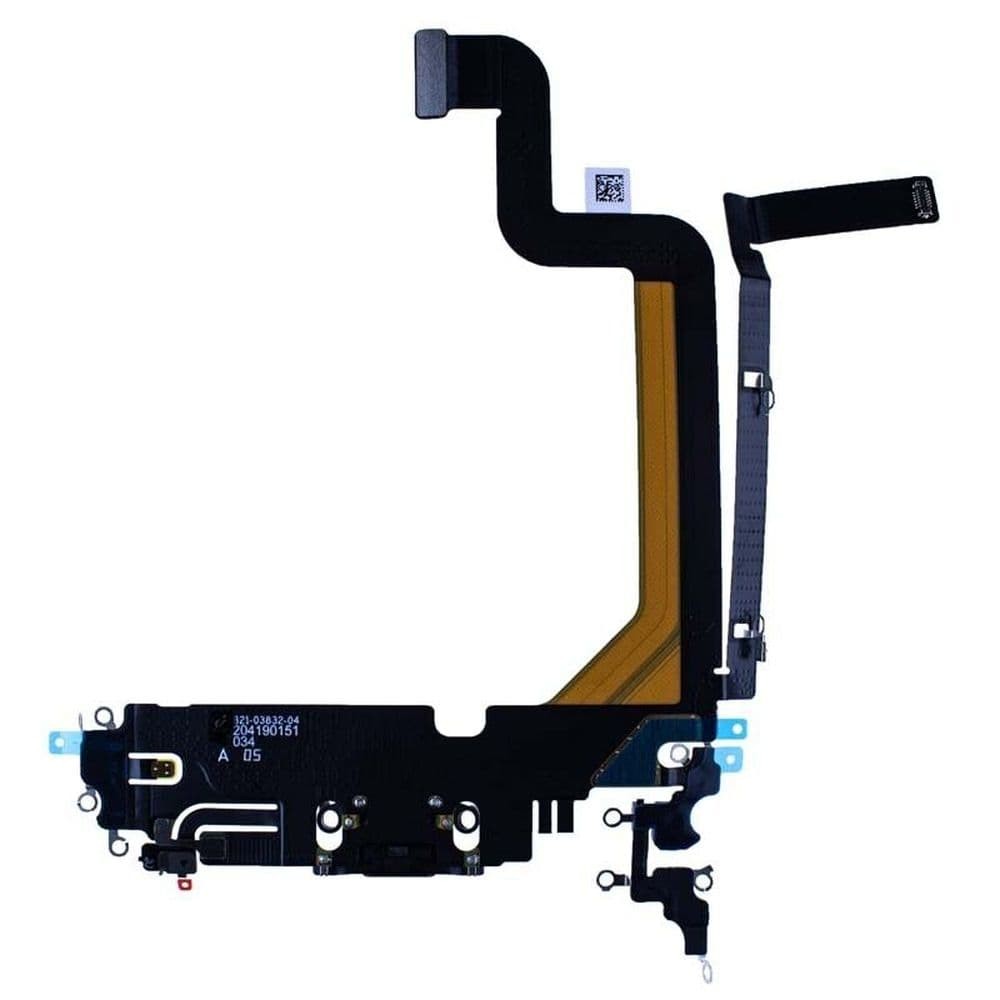 Шлейф з роз'ємом зарядки для iPhone 14 Pro Max, колір чорний фото 1