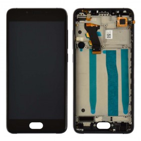 Дисплей Meizu U10 с тачскрином в сборе, оригинал китай, с рамкой,  цвет черный