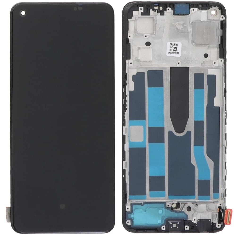 Дисплей для Oppo Reno 7 5G, з тачскріном і рамкою в зборі, колір чорний, OLED фото 1