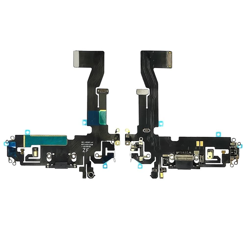 Шлейф з роз'ємом зарядки для iPhone 12/ 12 Pro, колір чорний фото 1