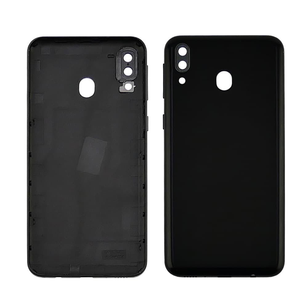 Задня кришка для Samsung M205 Galaxy M20 2019, зі склом камері, колір чорний фото 1