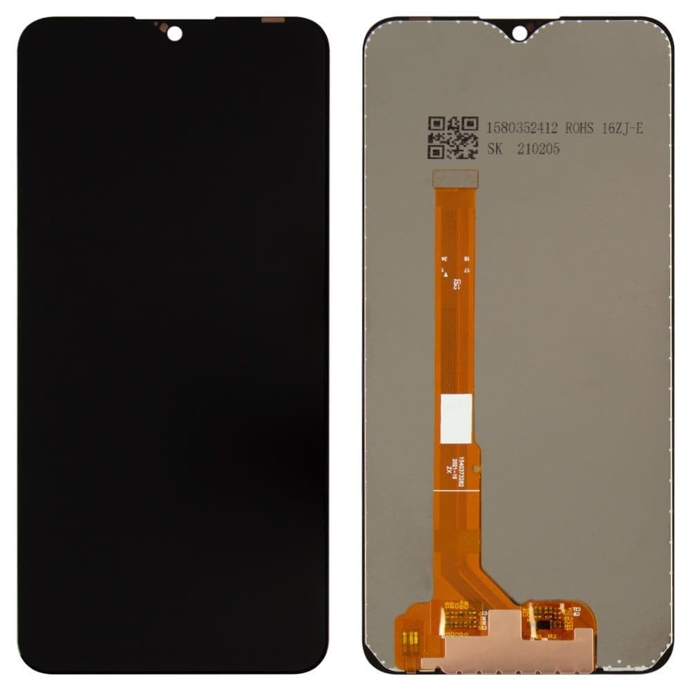 Дисплей для Vivo Y91c, Y91i, Y93, Y95, Y93 Lite, Y1s, с тачскрином, черный, оригинал с замененным стеклом фото 1